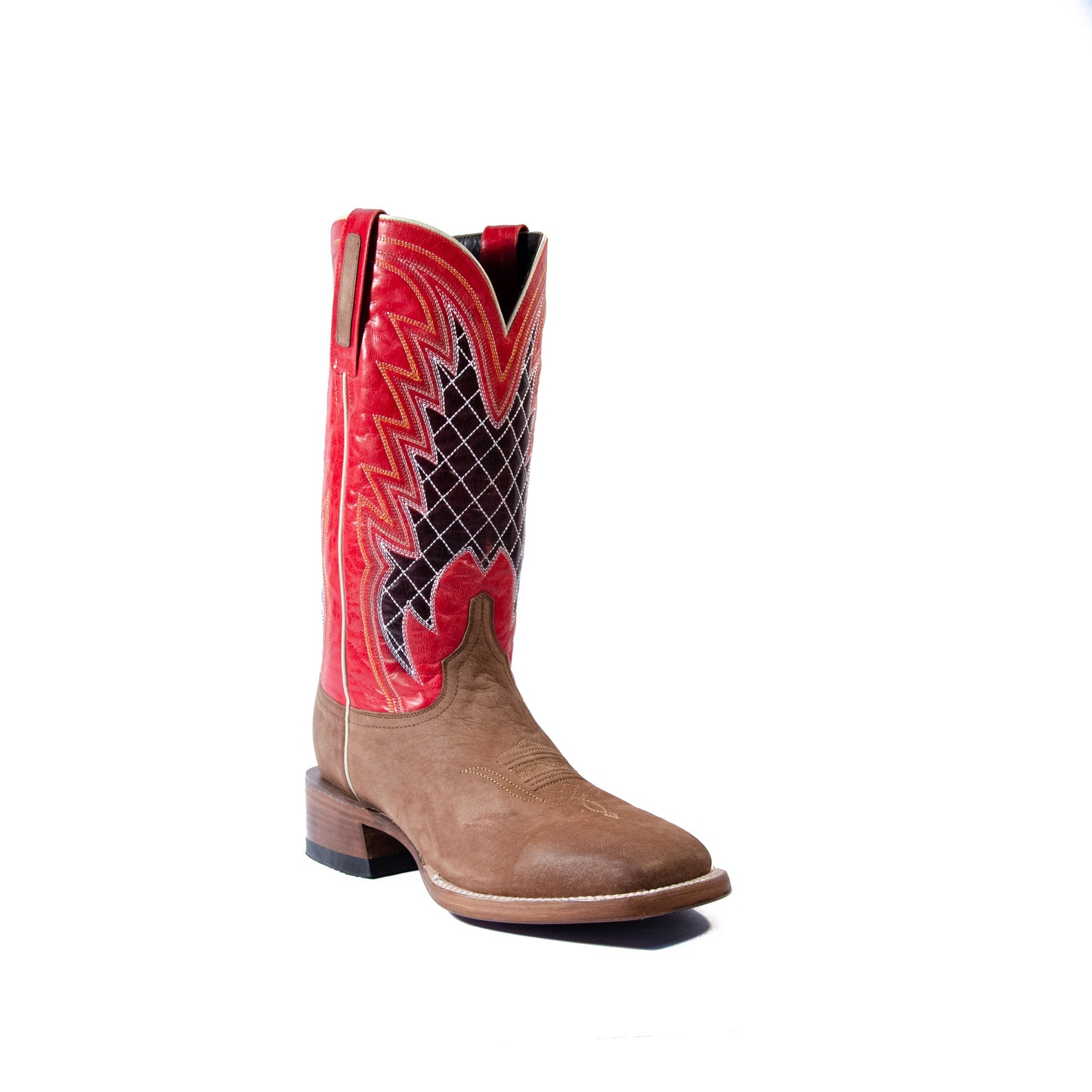Doc - Square Toe - Chocolate & Red view 1