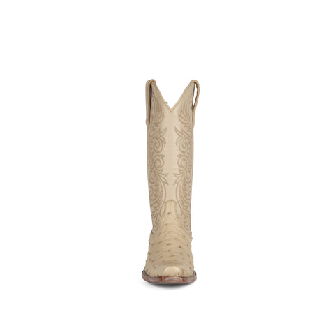 Nora Full Quill Ostrich - Cutter Toe - Bone