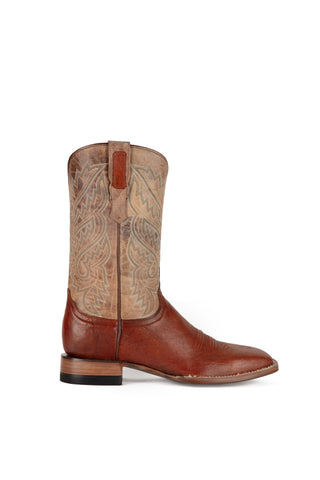 Cedar Smooth Ostrich - Square Toe - Brandy