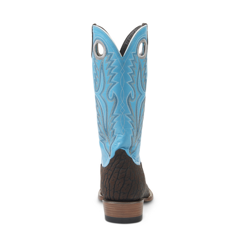 Joaquin (Rubber Sole) - Cutter Toe - Chocolate & Blue