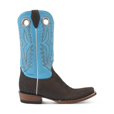 Joaquin (Rubber Sole) - Cutter Toe - Chocolate & Blue