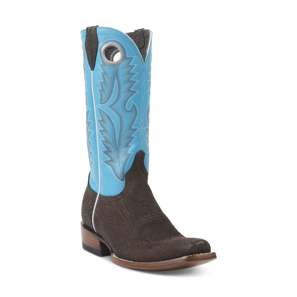 Joaquin (Rubber Sole) - Cutter Toe - Chocolate & Blue