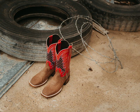 Doc - Square Toe - Chocolate & Red lifestyle 1