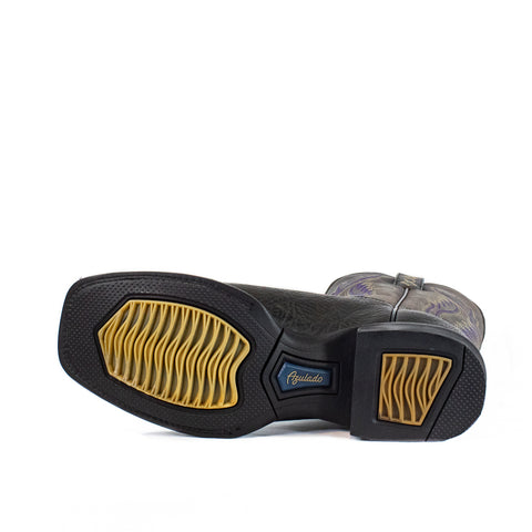 Ranch Boot (Rubber Sole) - Square Toe - Black