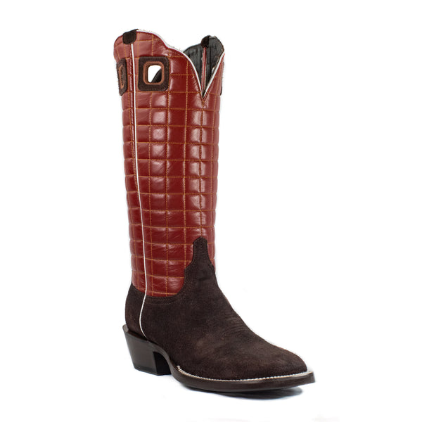 Gus (Butyl Sole) - Square Toe - Chocolate & Red view 2
