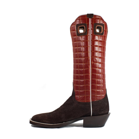 Gus (Butyl Sole) - Square Toe - Chocolate & Red view 3