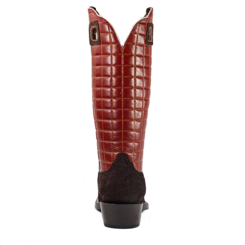 Gus (Butyl Sole) - Square Toe - Chocolate & Red view 5